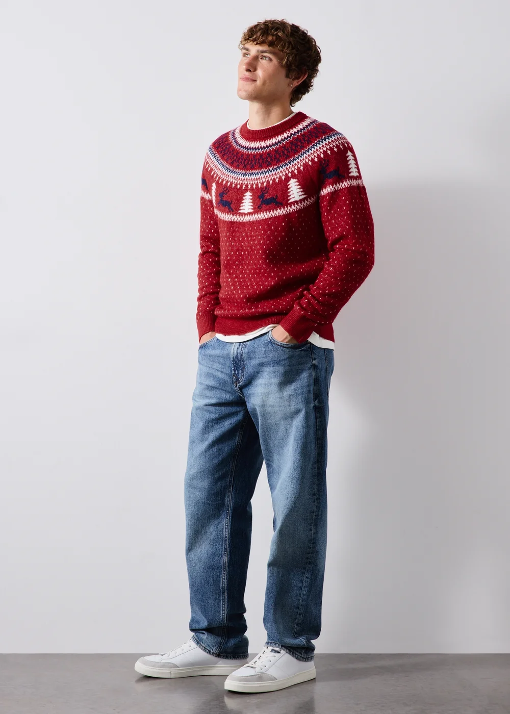 Red Reindeer Christmas Jumper - S Image 1
