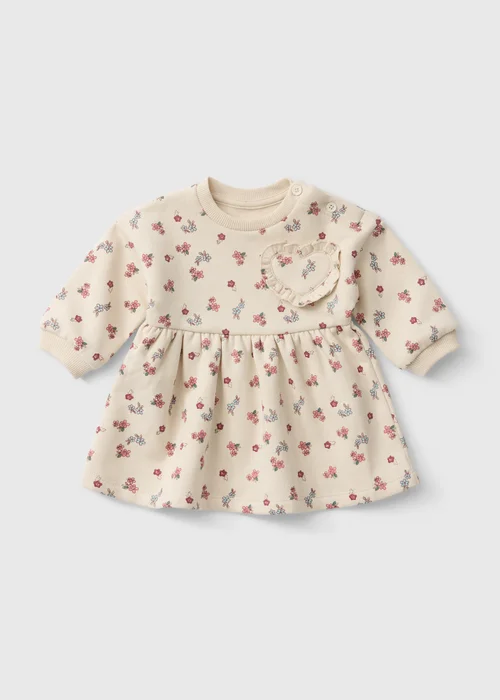 Baby Cream Floral Dress (0-23 Mnths) - Up to 1 Month Image 1