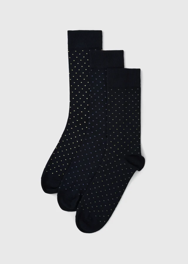 3 Pack Multi Polka Dot Socks