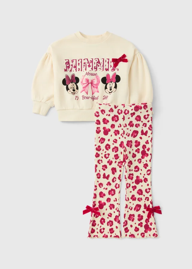 Disney Girls Minnie Mouse Cream Top & Leggings Set (1-7yrs)