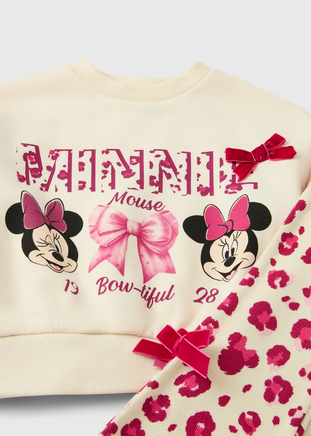 Disney Girls Minnie Mouse Cream Top & Leggings Set (1-7yrs) - 1-1.5 Yrs Image 2
