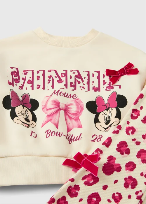 Disney Girls Minnie Mouse Cream Top & Leggings Set (1-7yrs) - 1-1.5 Yrs Image 2
