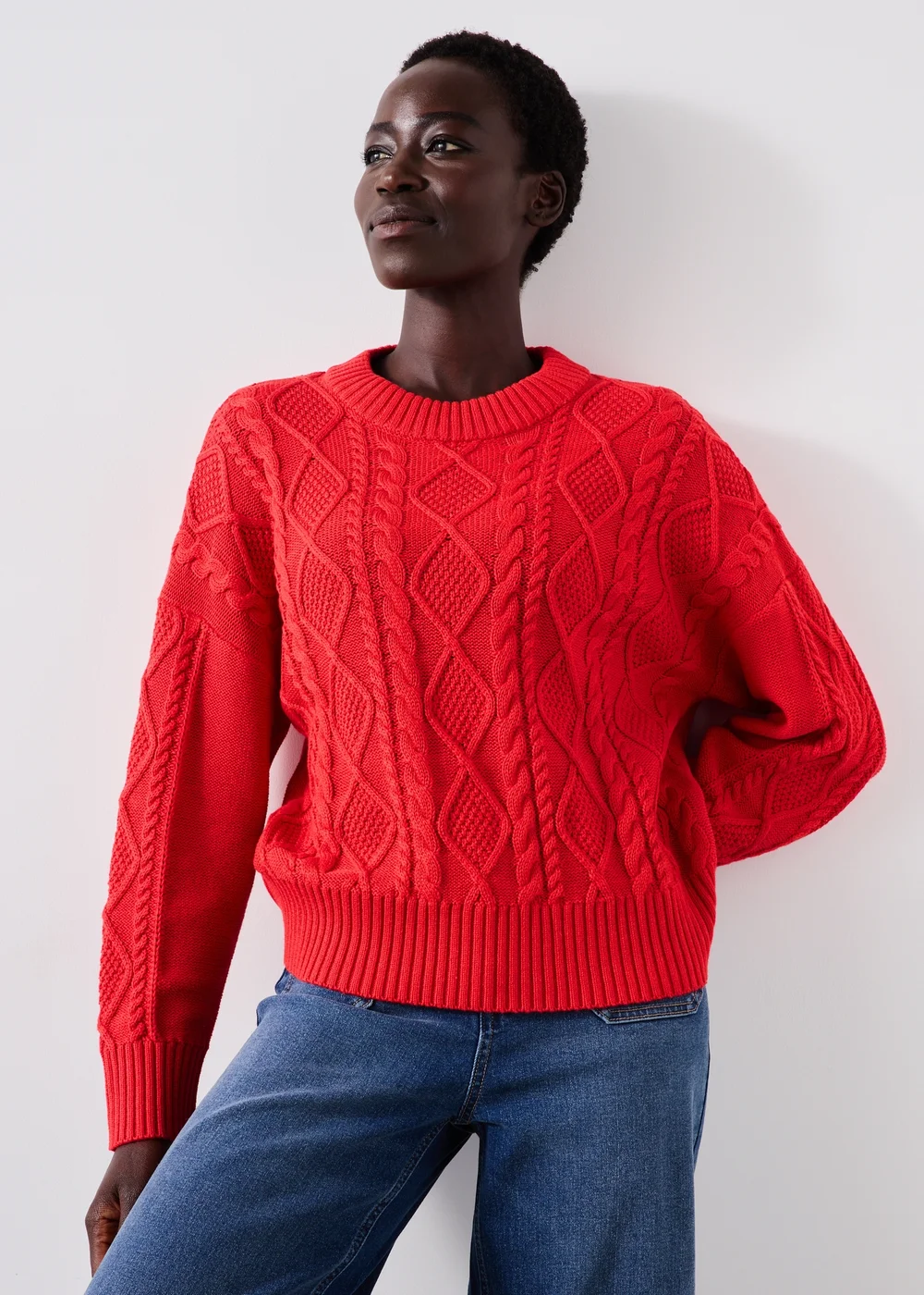 Red Cable Knit Jumper - XS Image 3
