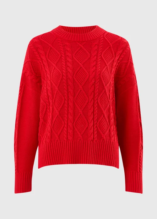 Red Cable Knit Jumper - XS Image 5