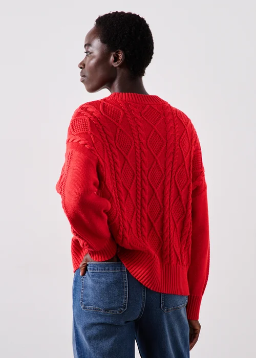 Red Cable Knit Jumper - XS Image 2