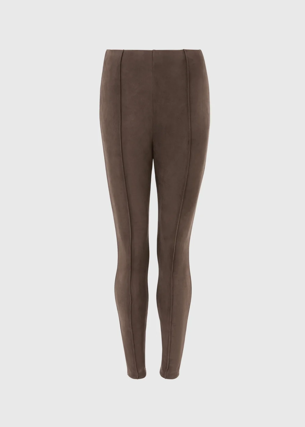 Chocolate Faux Suede Leggings - 8 Image 1