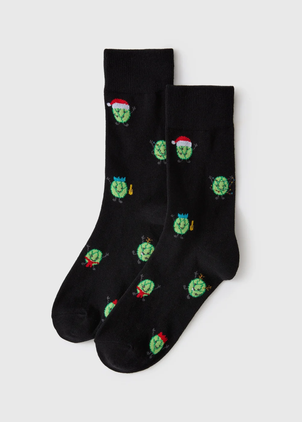 2 Pack Black Christmas Sprout Socks - 6-8.5 Image 1