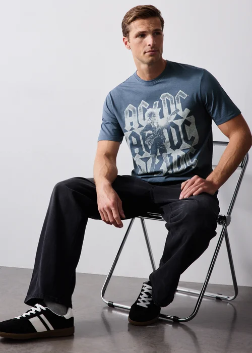 Blue ACDC Graphic T-Shirt - S Image 4