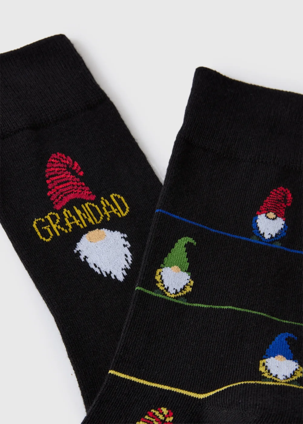 2 Pack Black Grandad Christmas Socks - 6-8.5 Image 2