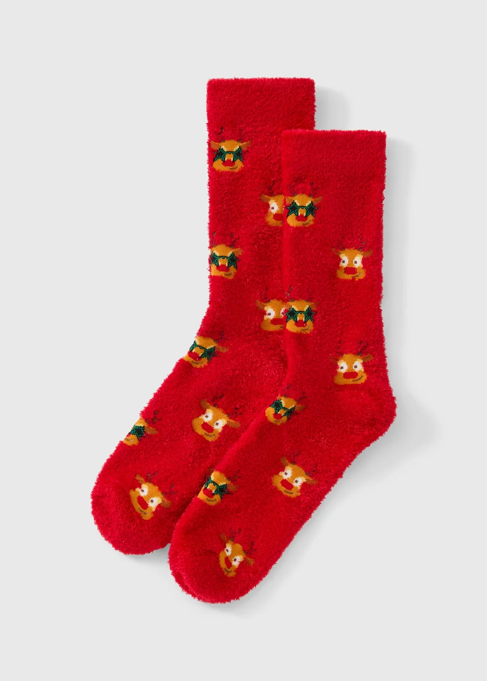 Red Reindeer Cosy Socks - 6-8.5 Image 1