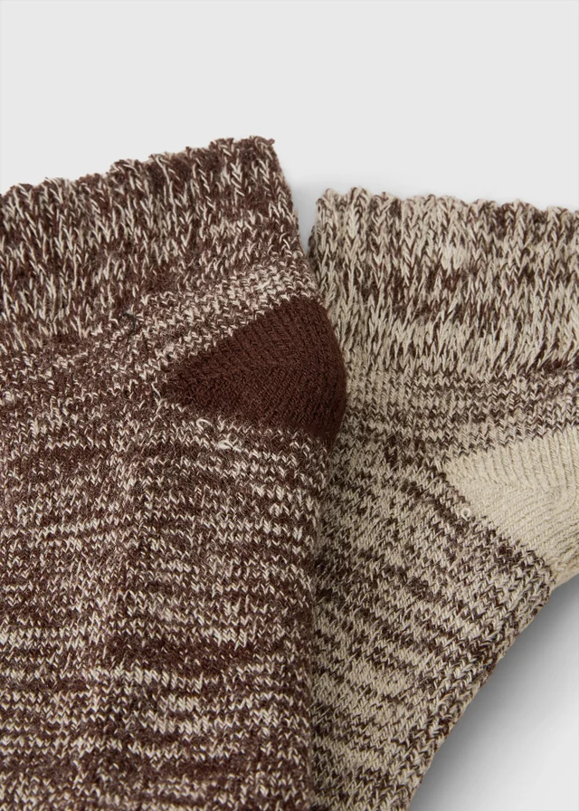 2 Pack Beige Ankle Boot Socks