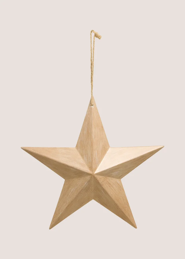 Small Wooden Star Hanging Decoration