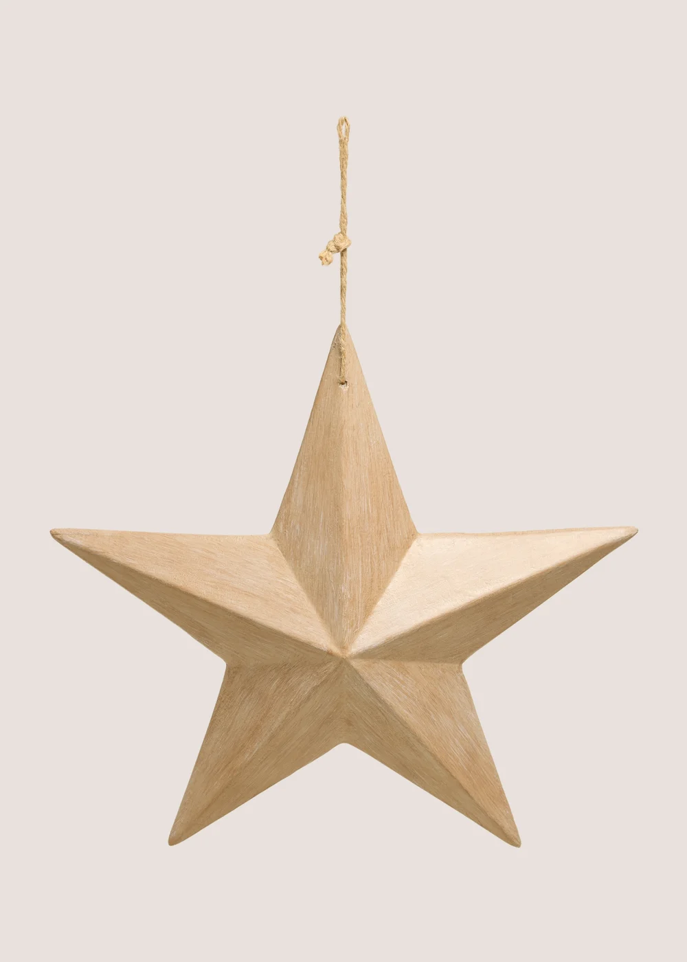 Medium Wooden Star Hanging Decoration Image 1