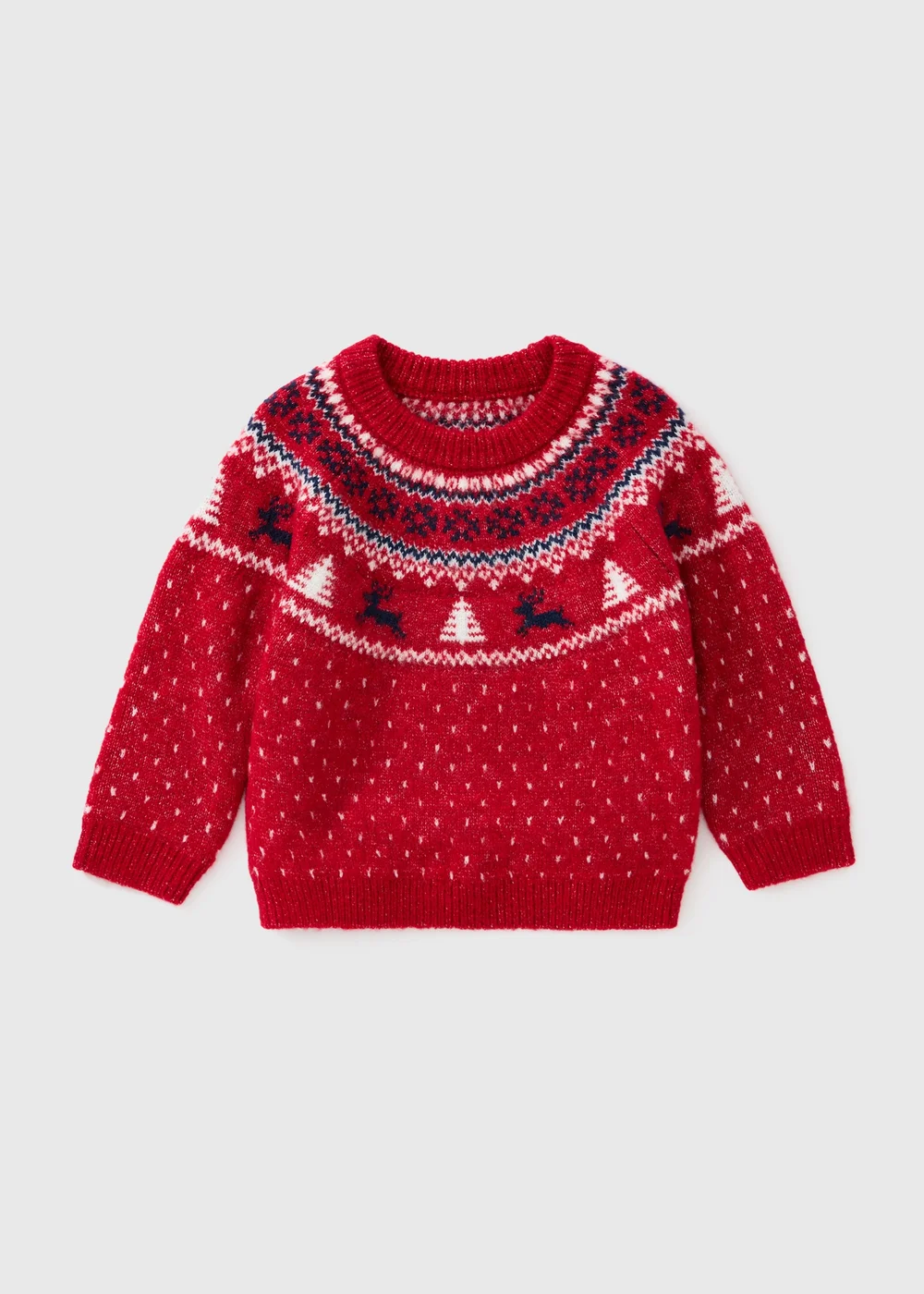 Boys Red Fairisle Matching Family Christmas Jumper (1-13yrs) - 1-1.5 Yrs Image 1