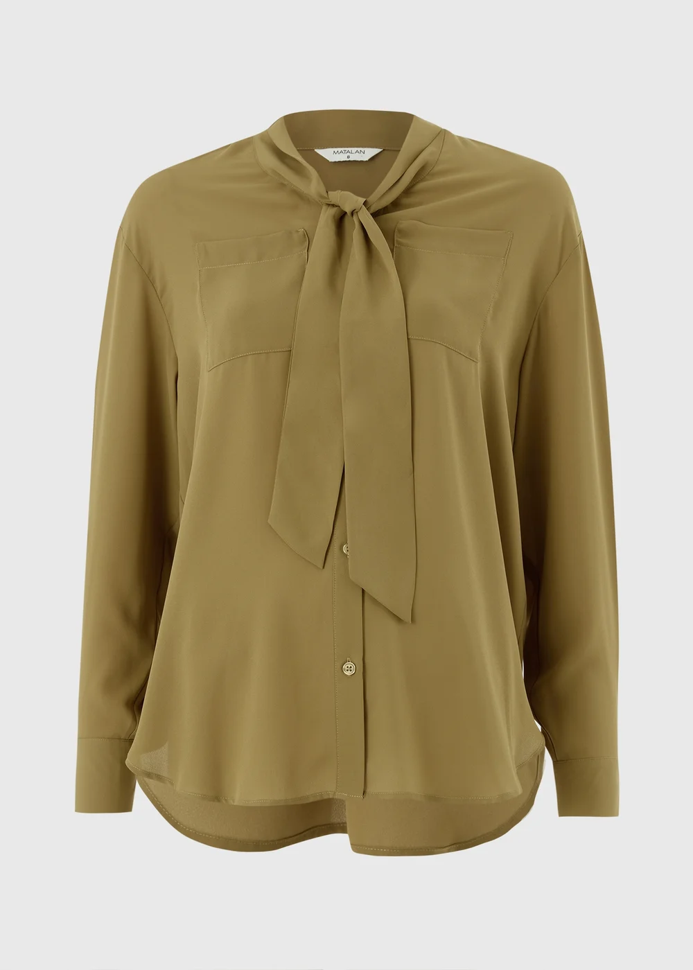 Lime Tie Neck Blouse - 8 Image 4