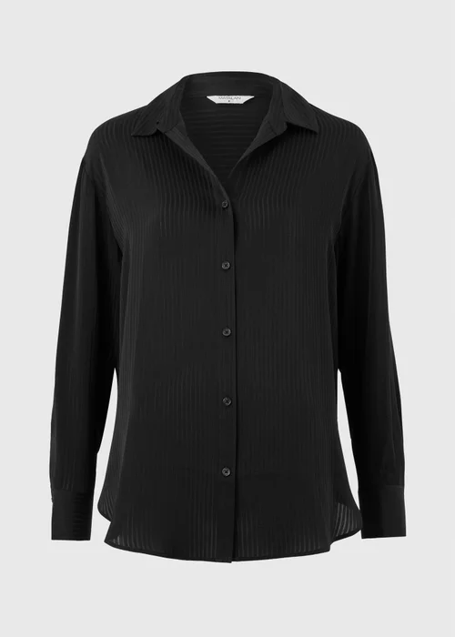 Black Satin Textured Shirt - 8 Image 4