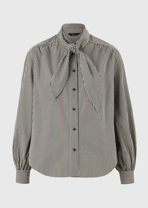 Stone Gingham Neck Detail Shirt - 10 Image 4
