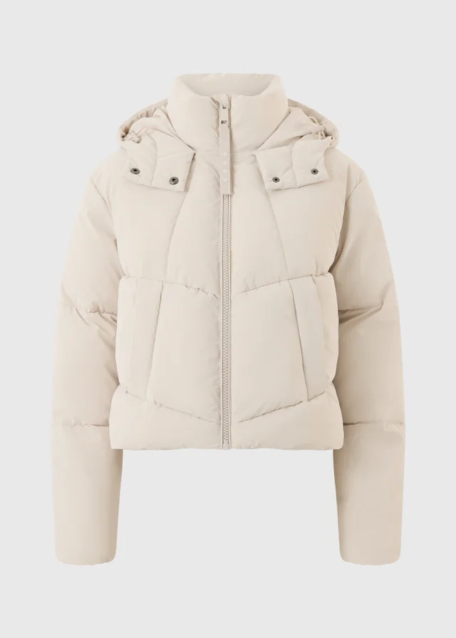 Cream Padded Hooded Jacket