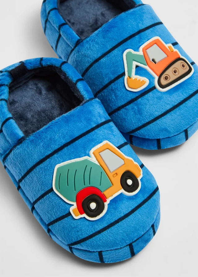 Boys Blue Truck A Line Slippers (Younger 4/5-12/13)