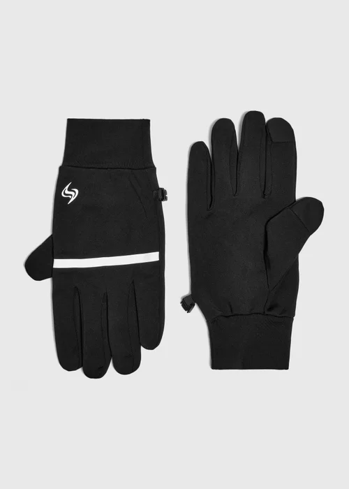 Souluxe Black Reflective Running Gloves - S/M Image 1