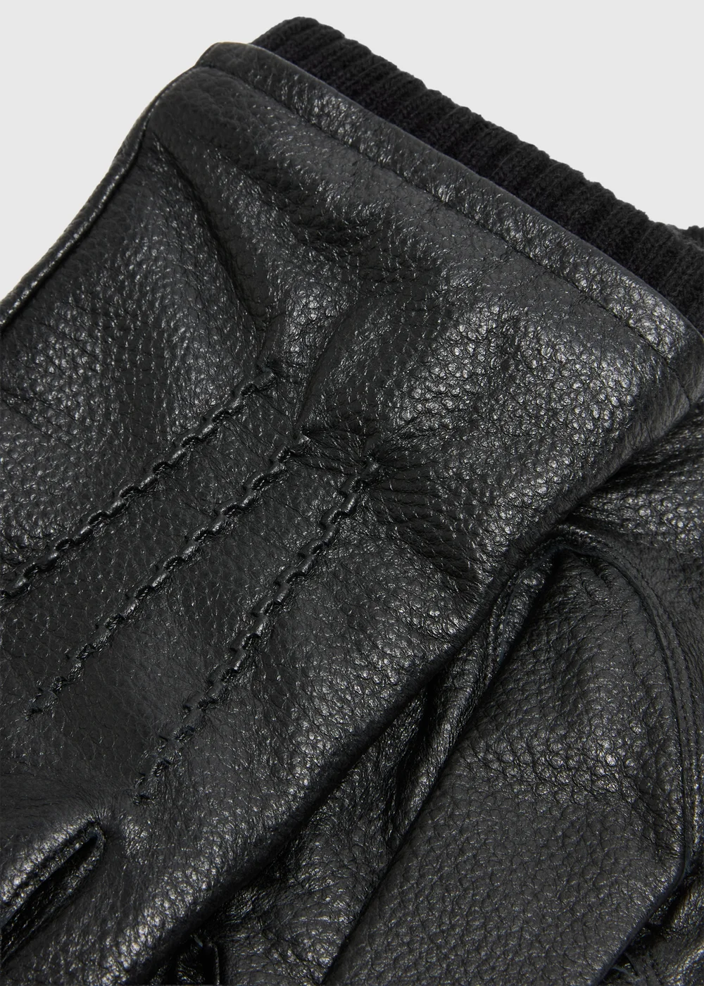 Black Faux Leather Gloves - S/M Image 2