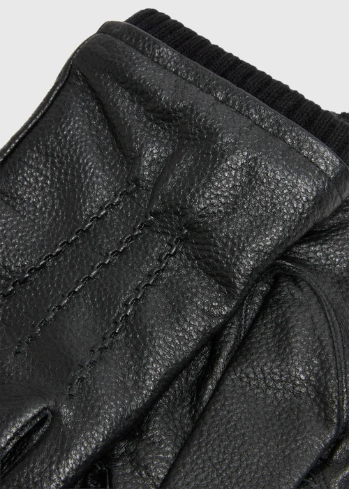 Black Faux Leather Gloves - S/M Image 2