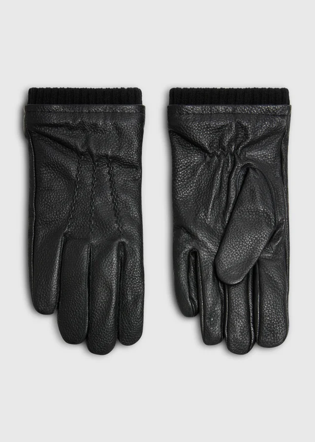 Black Faux Leather Gloves