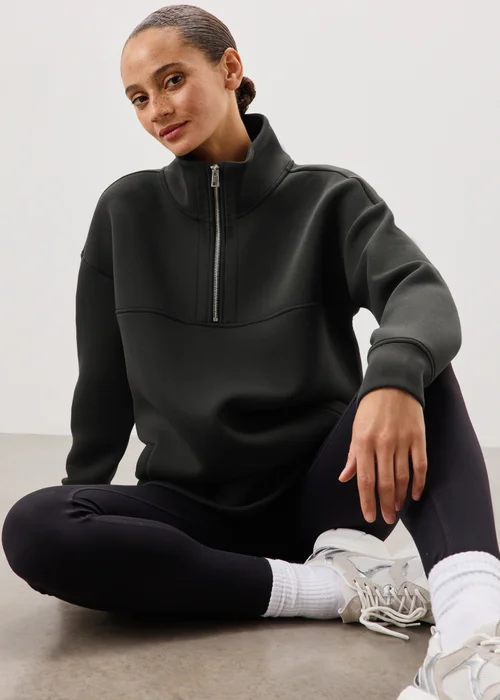 Souluxe Chocolate Scuba Half Zip - XS Image 4