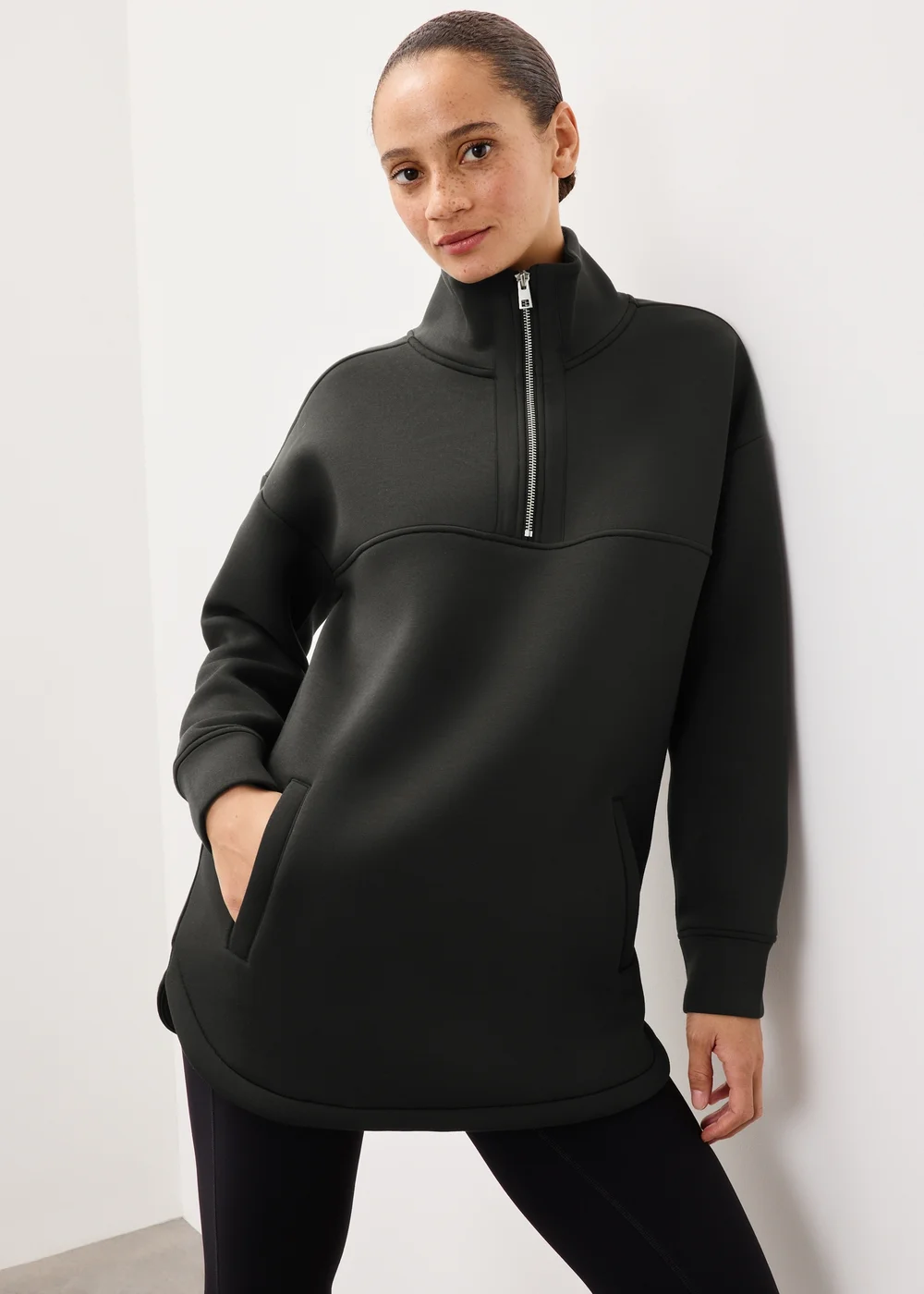 Souluxe Chocolate Scuba Half Zip - XS Image 1