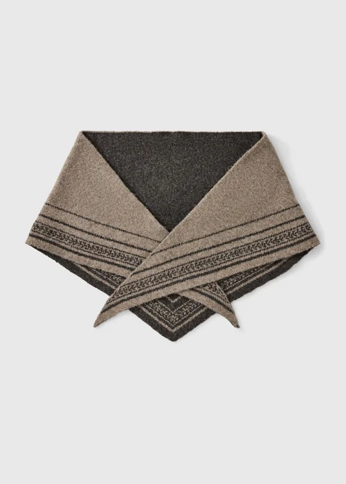 Brown Jacquard Triangle Scarf - One Size Image 2