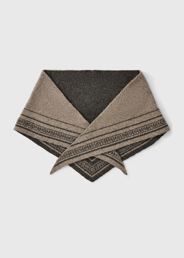 Brown Jacquard Triangle Scarf
