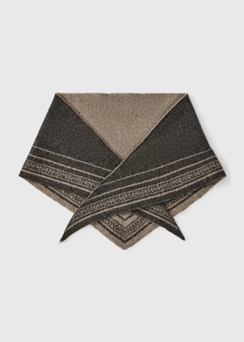 Brown Jacquard Triangle Scarf - One Size Image 1