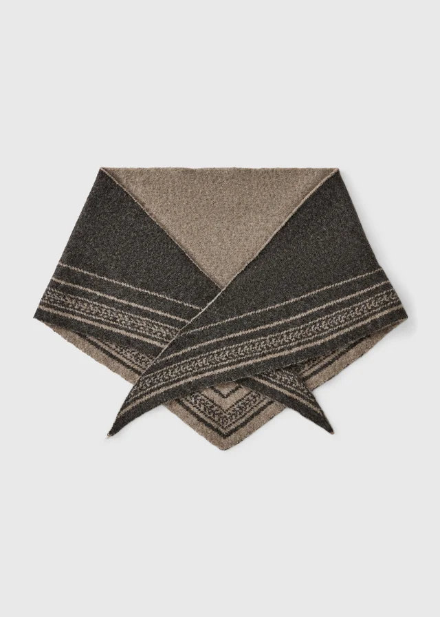 Brown Jacquard Triangle Scarf