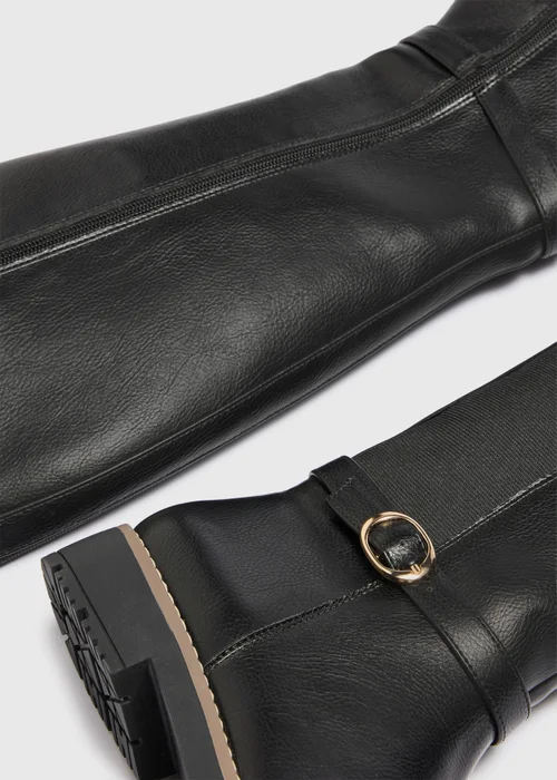 Black Buckled Knee High Boot - 3 Image 2