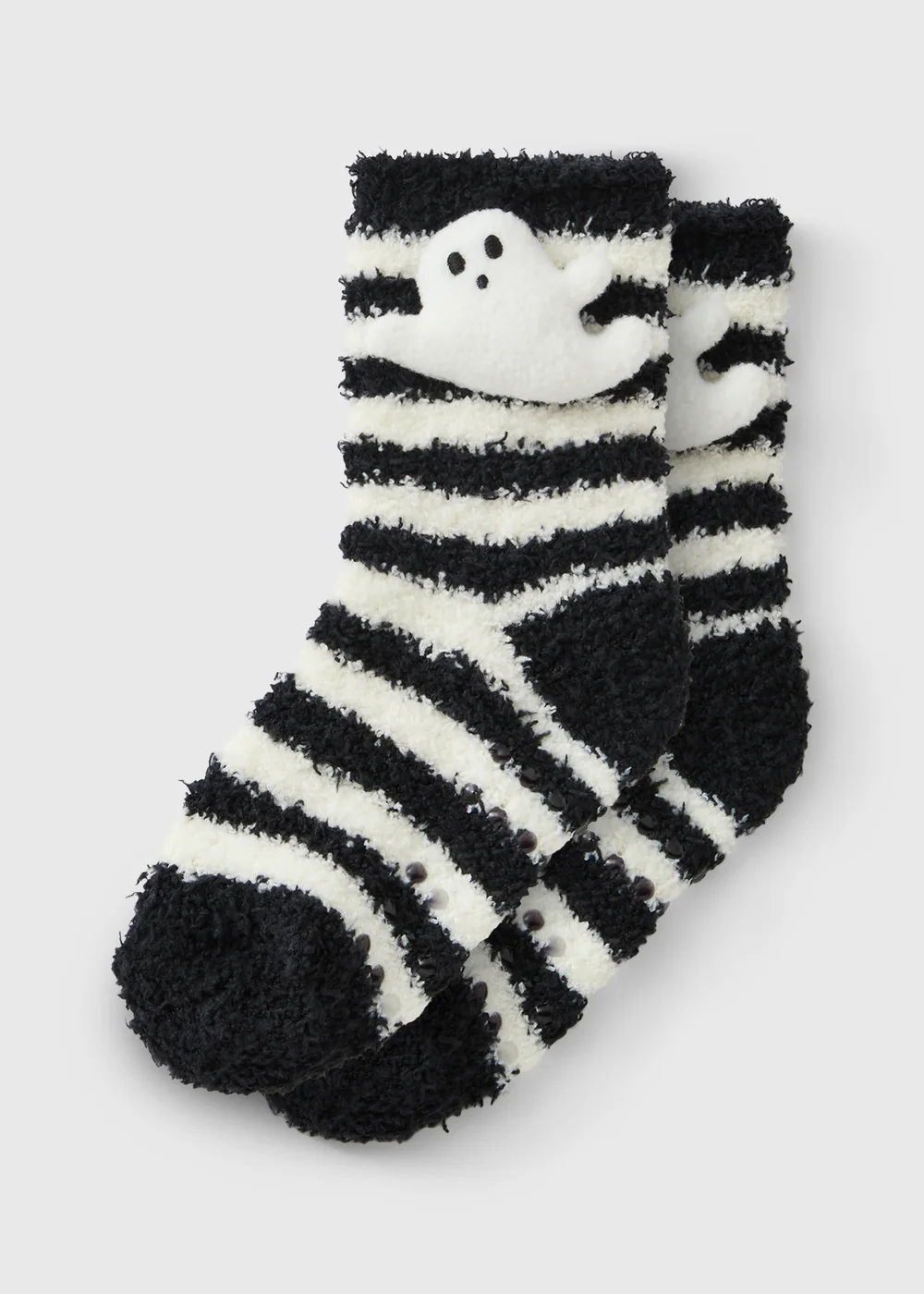 Kids Black Ghost Slipper Socks (Younger 6-Older 6.5) - 6-8.5 Image 1