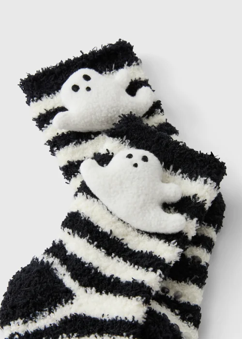 Kids Black Ghost Slipper Socks (Younger 6-Older 6.5) - 6-8.5 Image 2