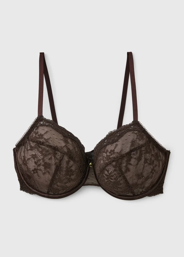 Chocolate Lace Plunge Bra