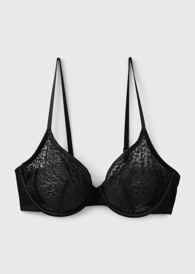 DD+ Black Leopard Lace Co Ord Bra