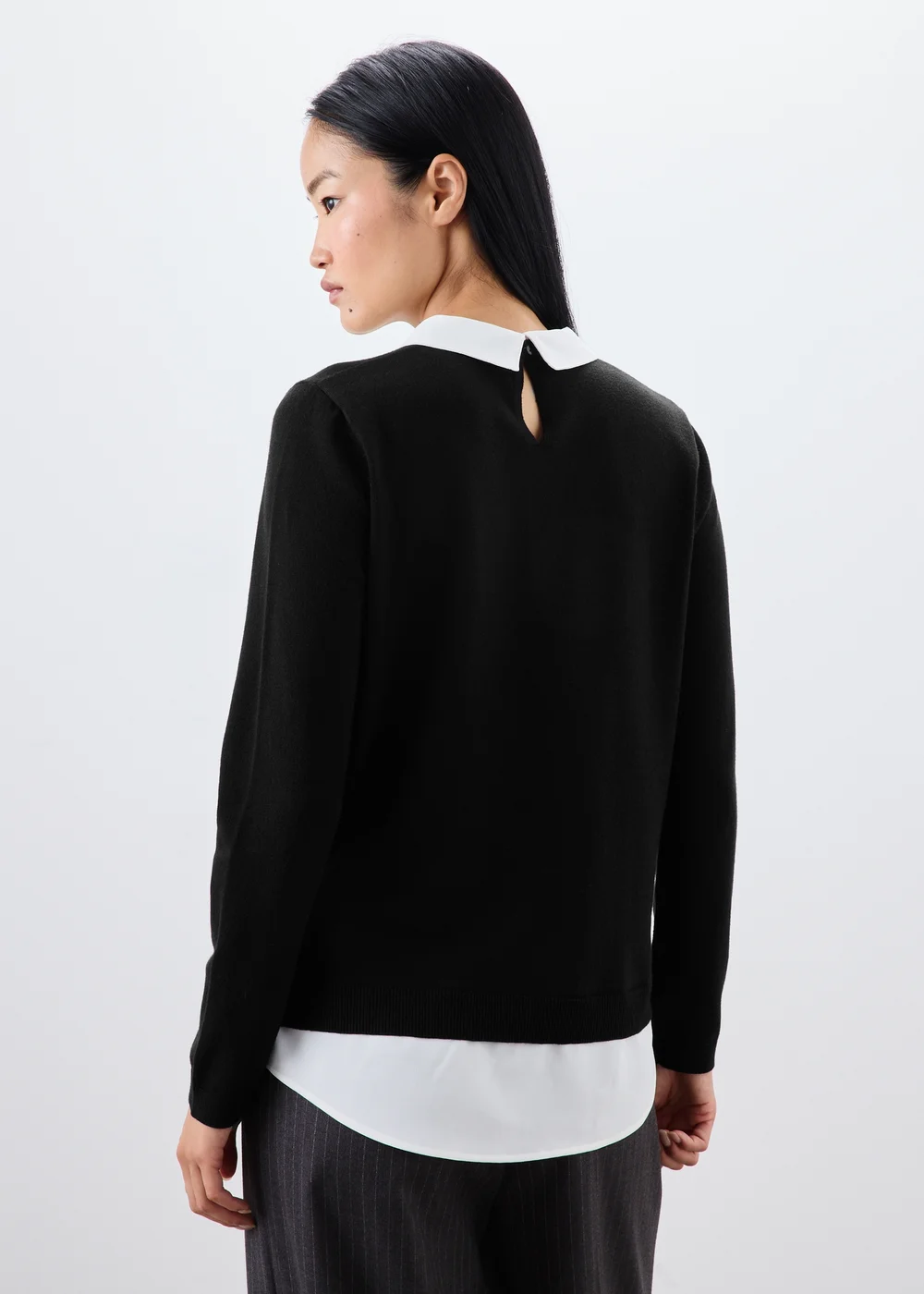 Black 2 in 1 Smart Shirt Jumper - 8 Image 2