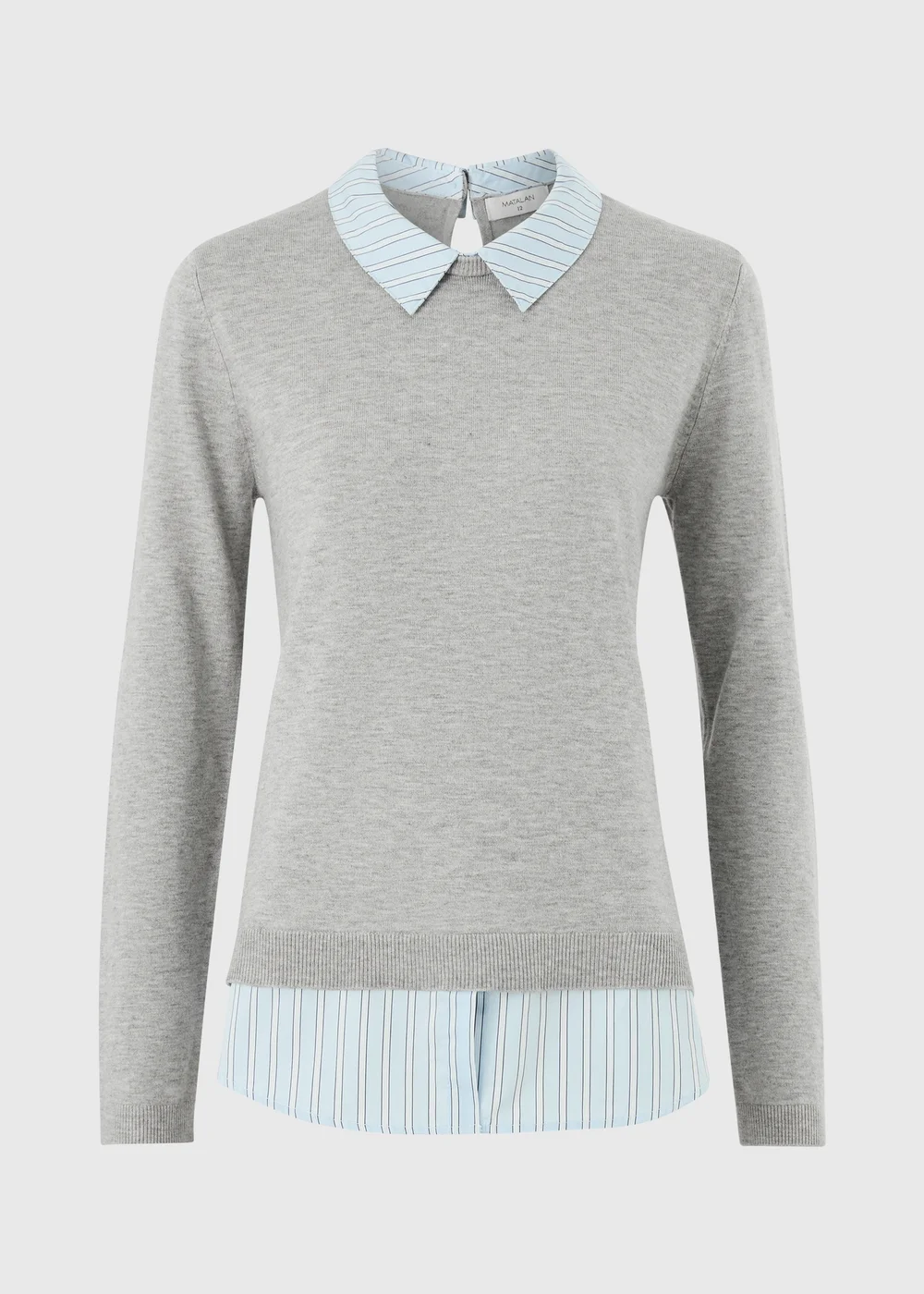 Grey 2 in 1 Smart Shirt Jumper - 8 Image 4