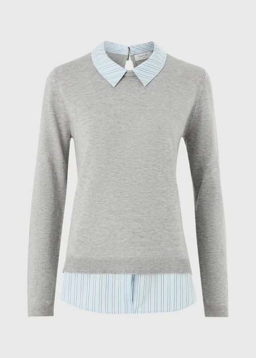 Grey 2 in 1 Smart Shirt Jumper - 8 Image 4