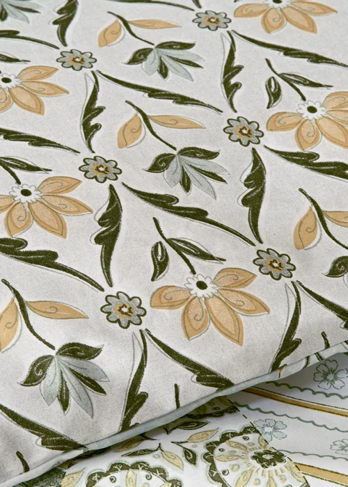 Green Floral Patch Work Duvet Set - Single Image 3