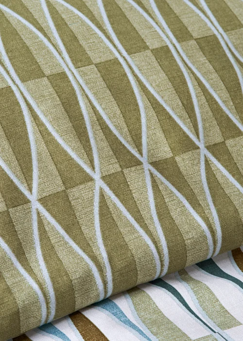 Green Geometric Printed Duvet Set - Single Image 2