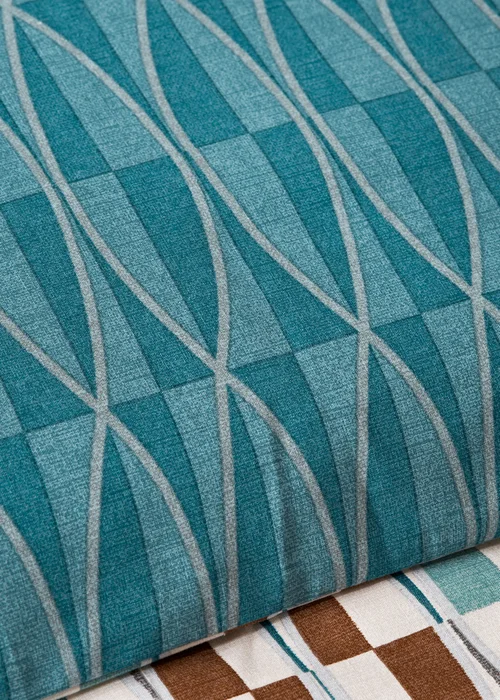 Blue Geometric Duvet Set - Single Image 3