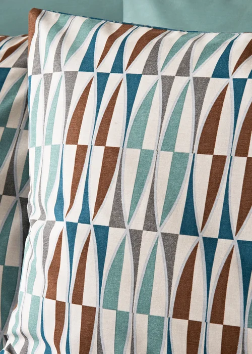 Blue Geometric Duvet Set - Single Image 2