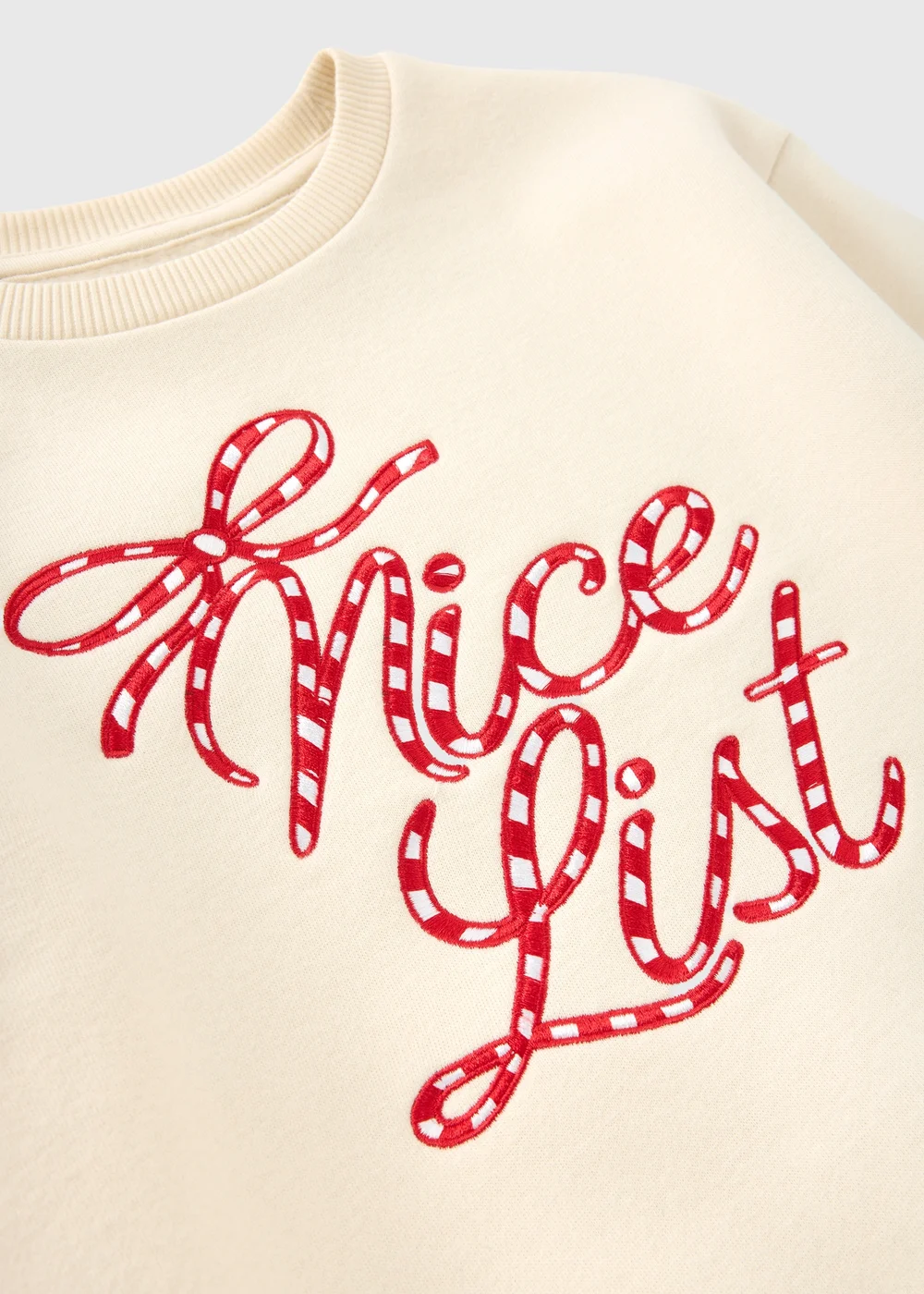 Girls Cream Christmas Nice List Sweatshirt (1-9yrs) - 1-1.5 Yrs Image 2