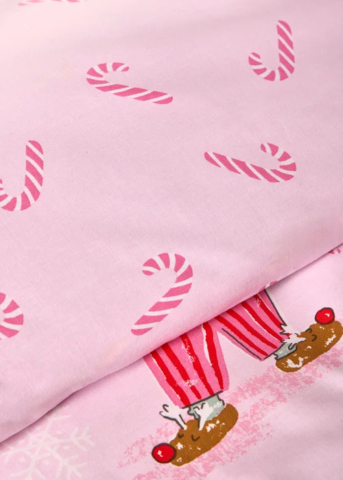 Pink Christmas Santa Duvet Set - Single Image 3
