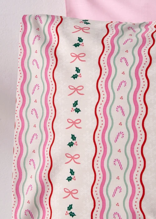 Pink Bow Christmas Duvet Set - Single Image 2
