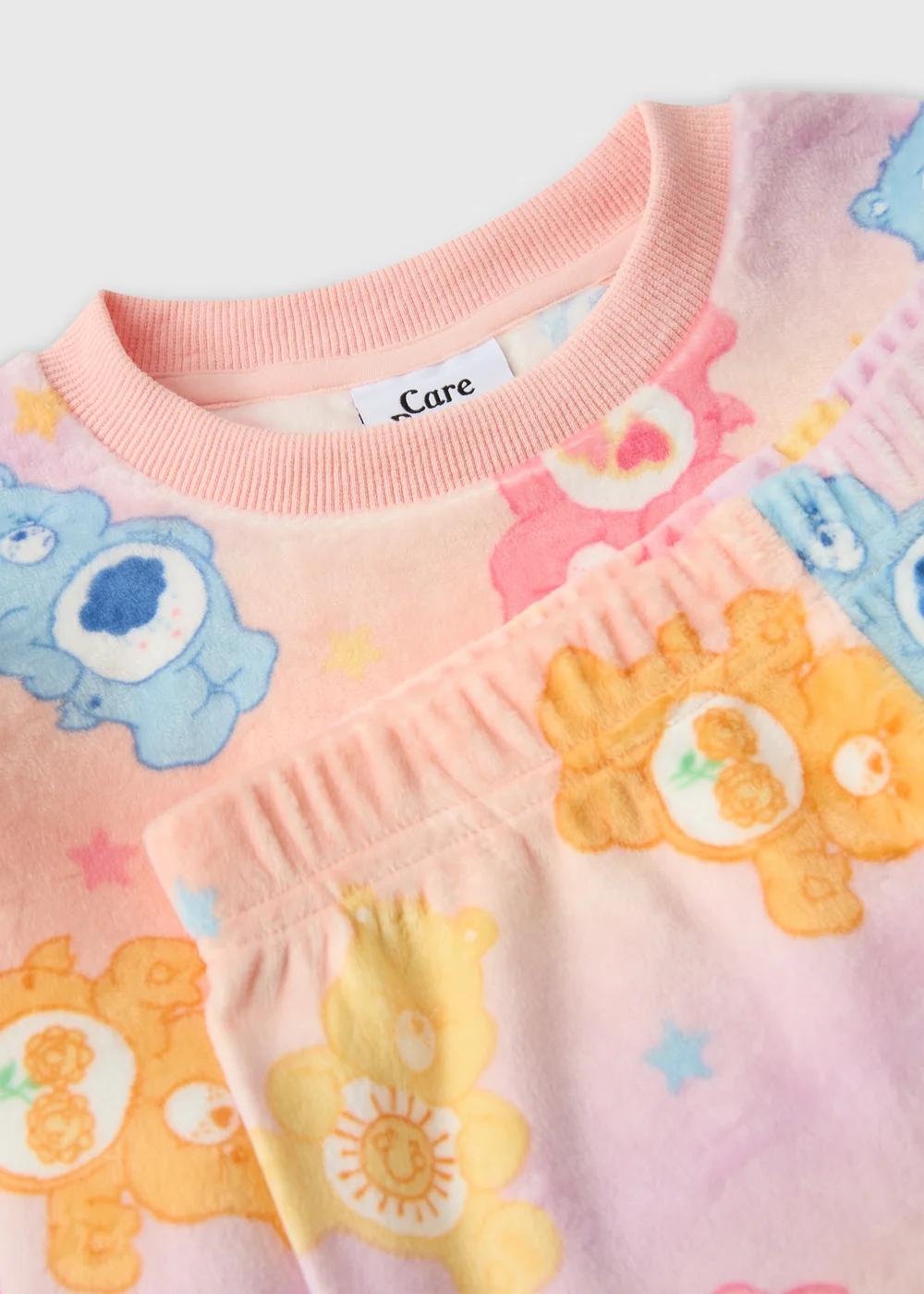 Girls Orange Care Bears Fleece Pyjamas (7-13 yrs) - 7 Yrs Image 2
