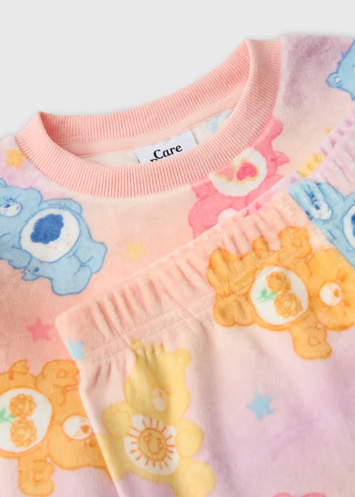 Girls Orange Care Bears Fleece Pyjamas (7-13 yrs) - 7 Yrs Image 2